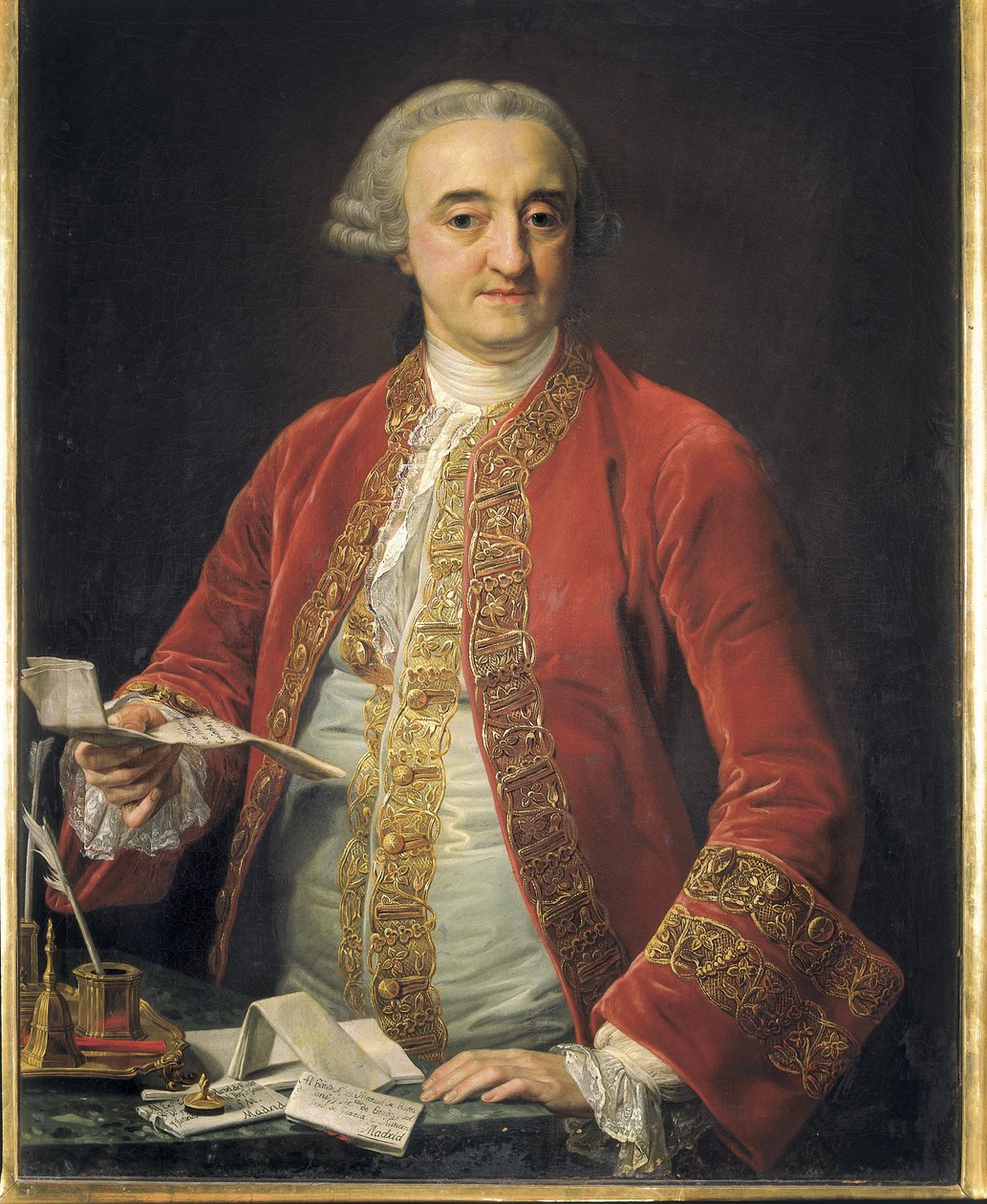 RODA, Manuel Roda y Arrieta, marcas de (1706-1782). político espanhol (óleo sobre tela) de Pompeo Girolamo Batoni