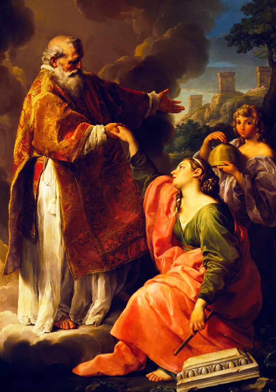 San Marino eleva a República, de Pompeo Batoni (1708-1787), pintura. de Pompeo Girolamo Batoni