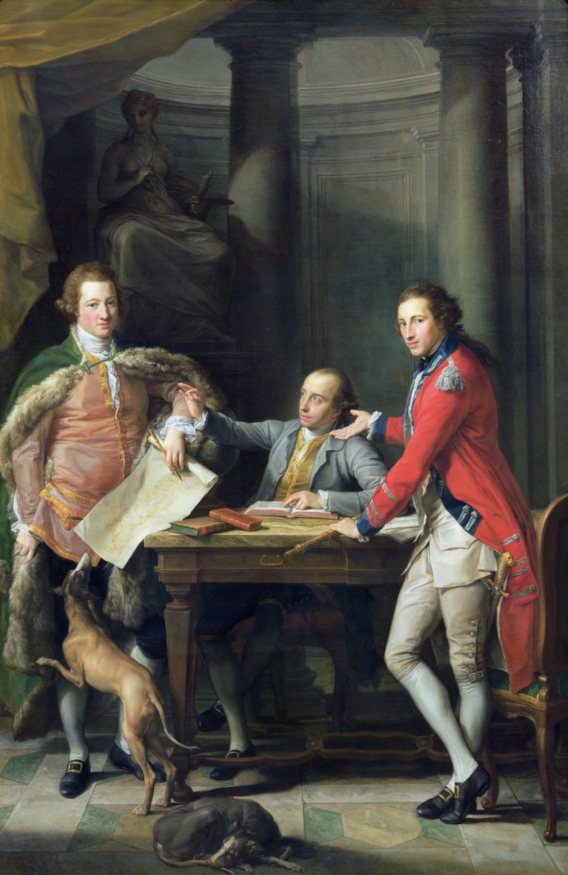 Sir Watkin Williams-Wynn (1748-89), Thomas Apperley (1734-1819) e Capitão Edward Hamilton de Pompeo Girolamo Batoni