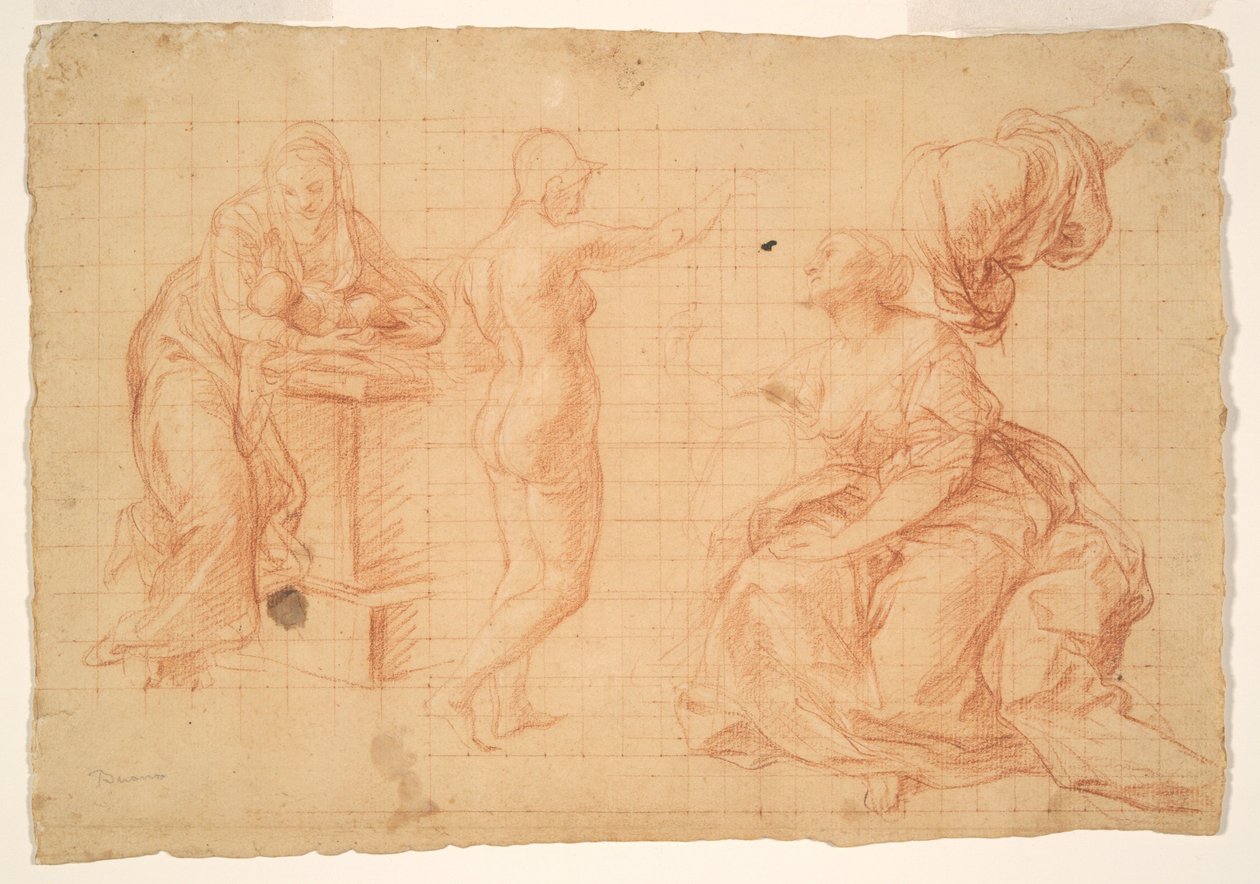 Studien für "Herkules an der Weggabelung" und für die "Geburt Christi" de Pompeo Girolamo Batoni