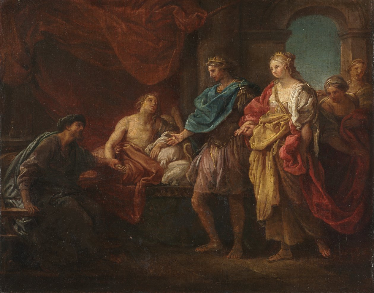 Estudo para "Antiochus and Stratonice", c.1746 (óleo sobre tela) de Pompeo Girolamo Batoni