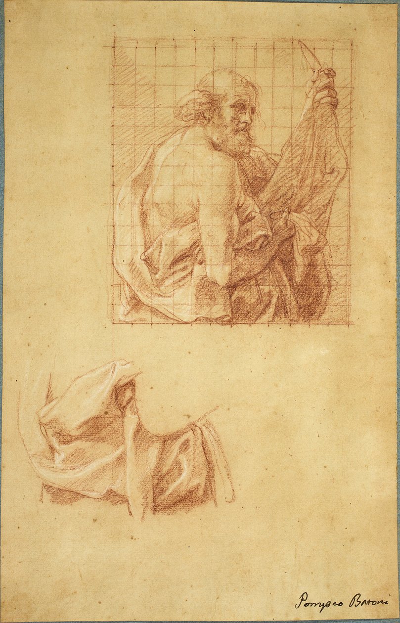 Estudo para São Bartolomeu e Cortinas de Pompeo Girolamo Batoni