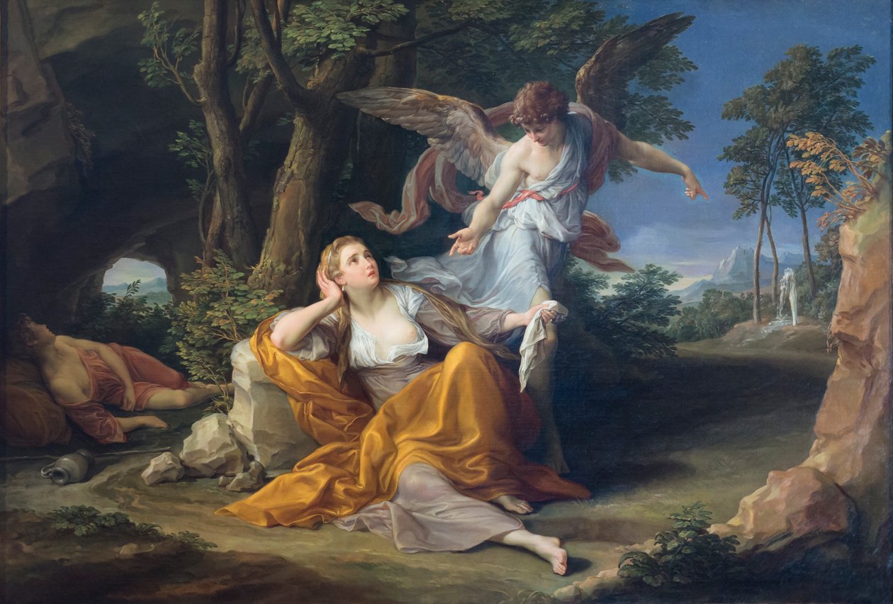 O aparecimento do Anjo a Hagar no deserto de Pompeo Girolamo Batoni