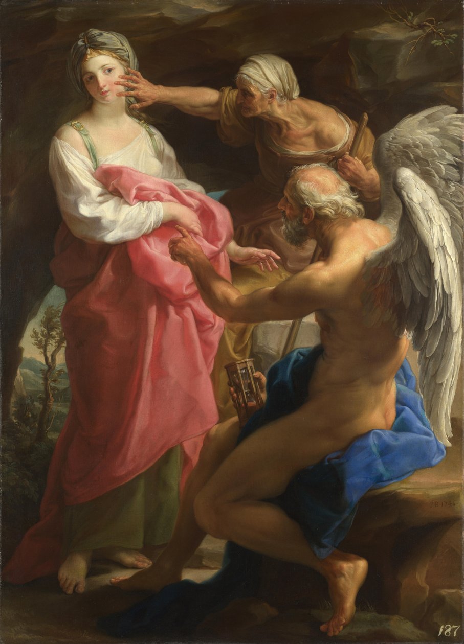 O tempo ordena que a velhice destrua a beleza, 1746 de Pompeo Girolamo Batoni