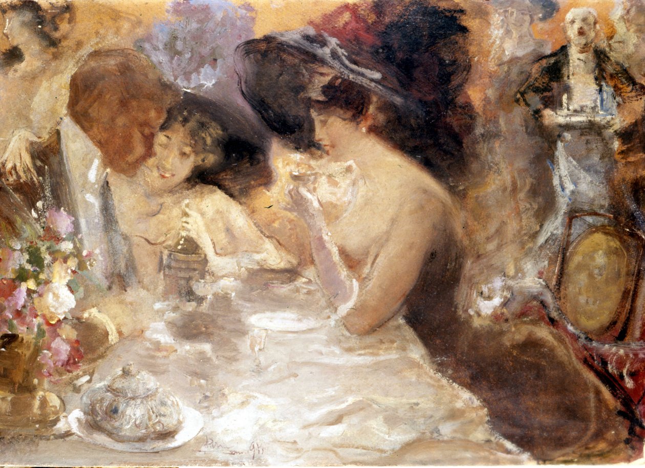 Jantar em Monte Carlo. Belle Epoque de Pompeo Mariani. Museu do Castelo. Milão de Pompeo Mariani