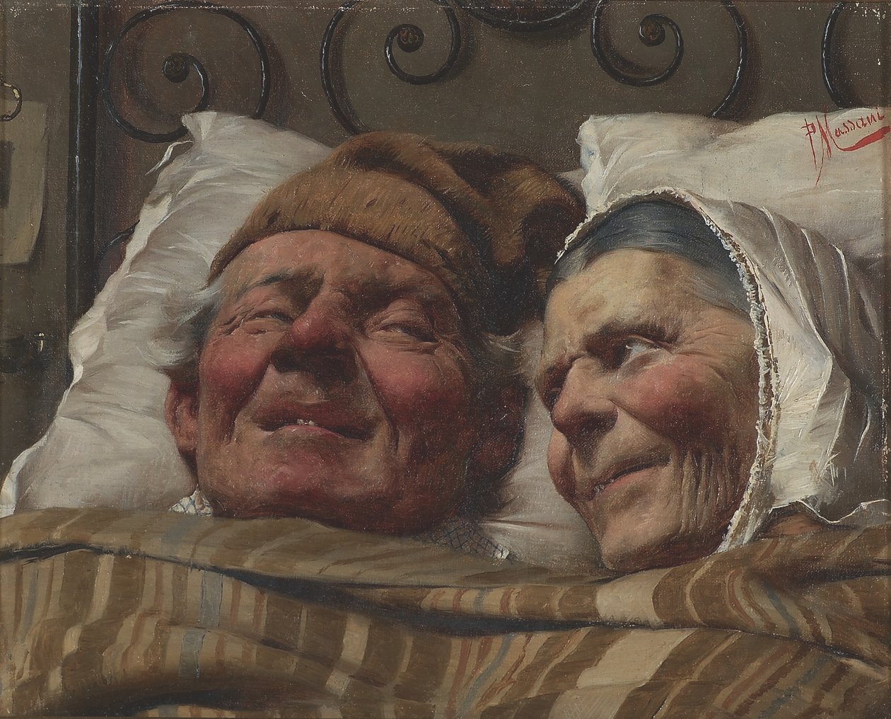 As Bodas de Ouro, c.1890 (óleo sobre tela) de Pompeo Massani