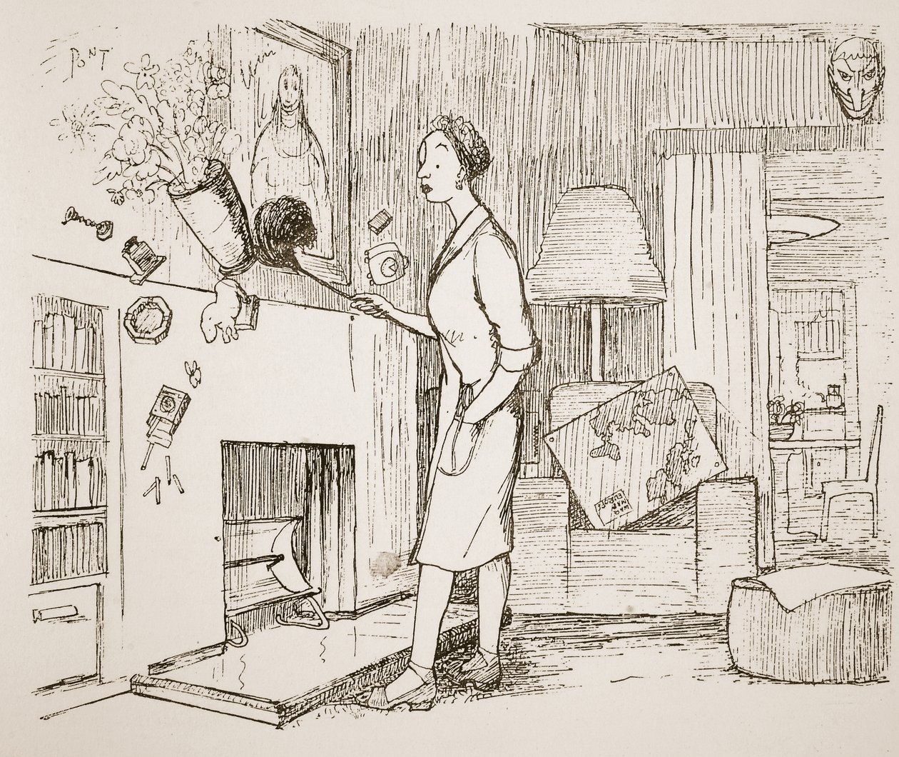 Preocupação, ilustração de &39;Pont: Uma Conta da Vida e Obra do grande Artista de Socos&39; de Pont
