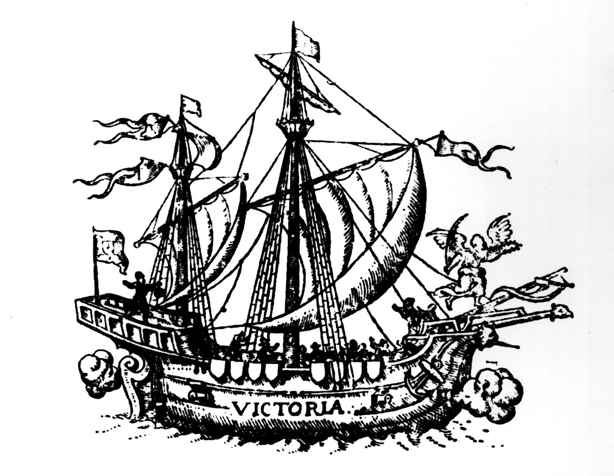 Barco de Ferdinand Magellan &39;Victoria&39;, o primeiro a circunavegar o mundo de Portuguese School