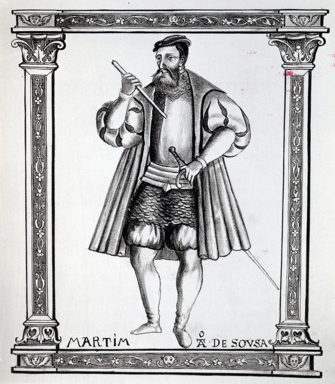 Martim da Sousa, illustration to Lendas da India by Gaspar Correia, published c. 1858-1863  de Portuguese School