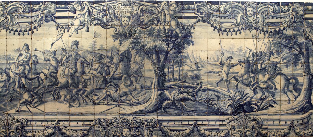 Alexandre o Grande (356-323 AC) lutando contra os persas - Plaque d
