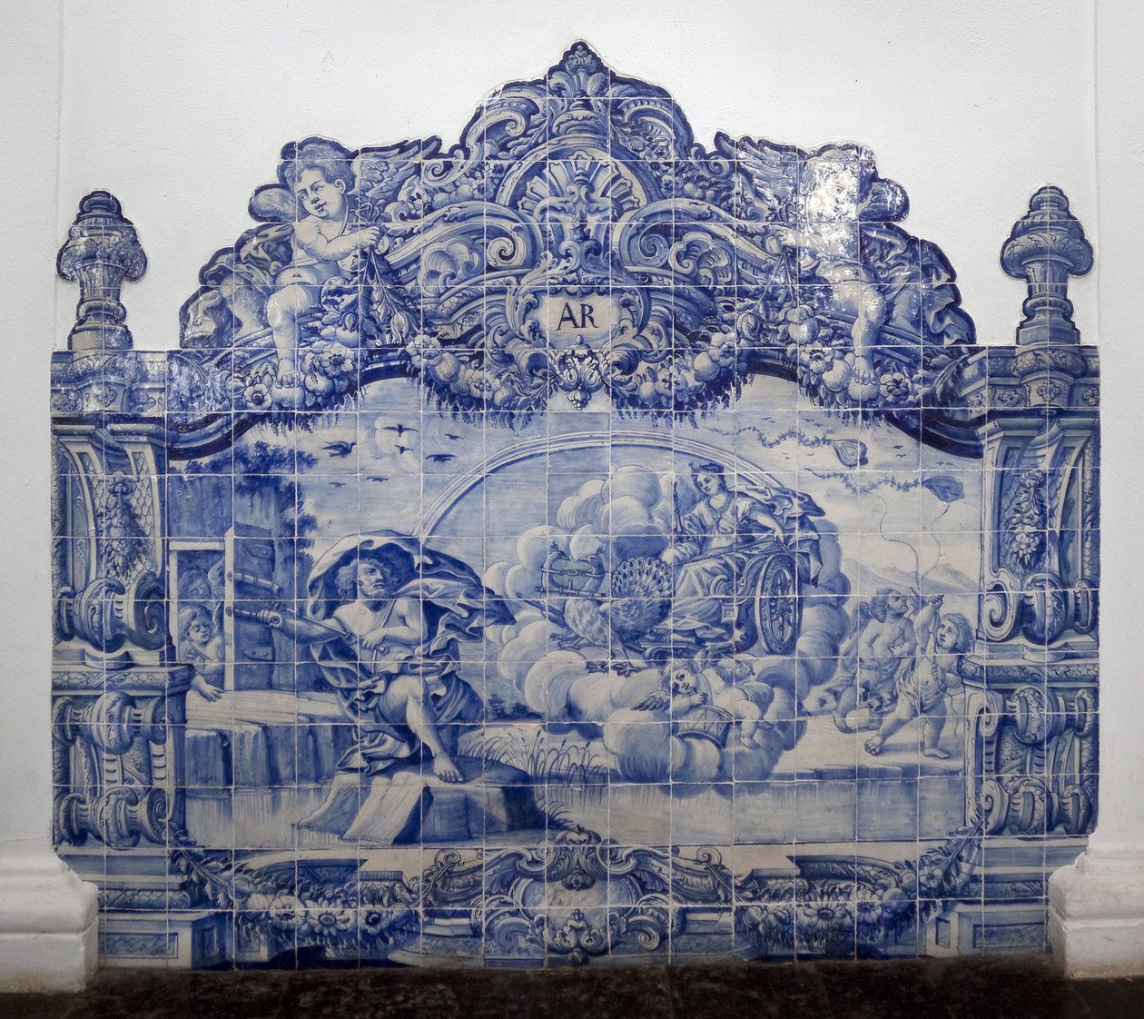 Alegoria do ar - Azulejos, faiança pintada de Portuguese School