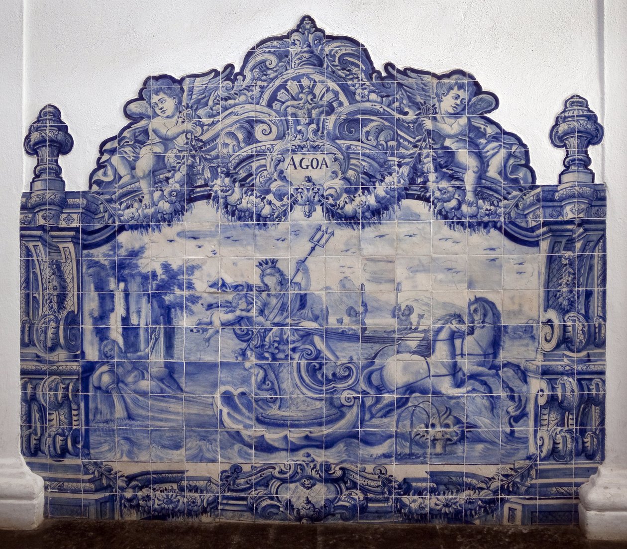 Alegoria da água - Azulejos, faiança pintada de Portuguese School