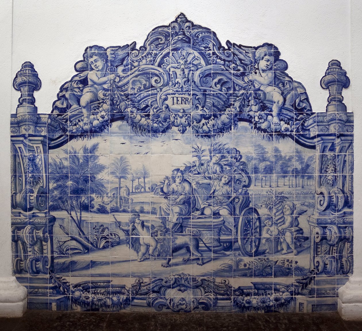 Alegoria da Terra - Azulejos, faiança pintada de Portuguese School