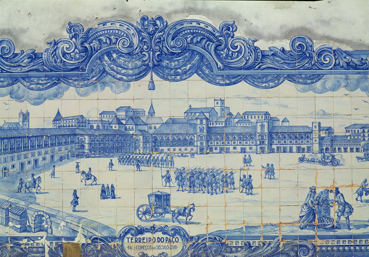Azulejos azulejos representando a Praça do Comércio, em Lisboa (cerâmica) de Portuguese School