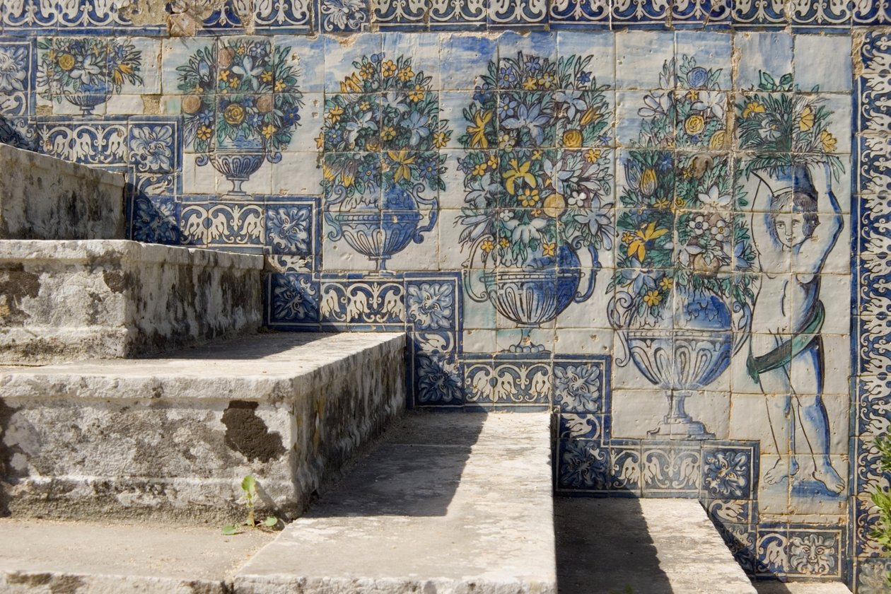 Azulejos azulejos nos jardins do palácio (cerâmica) de Portuguese School