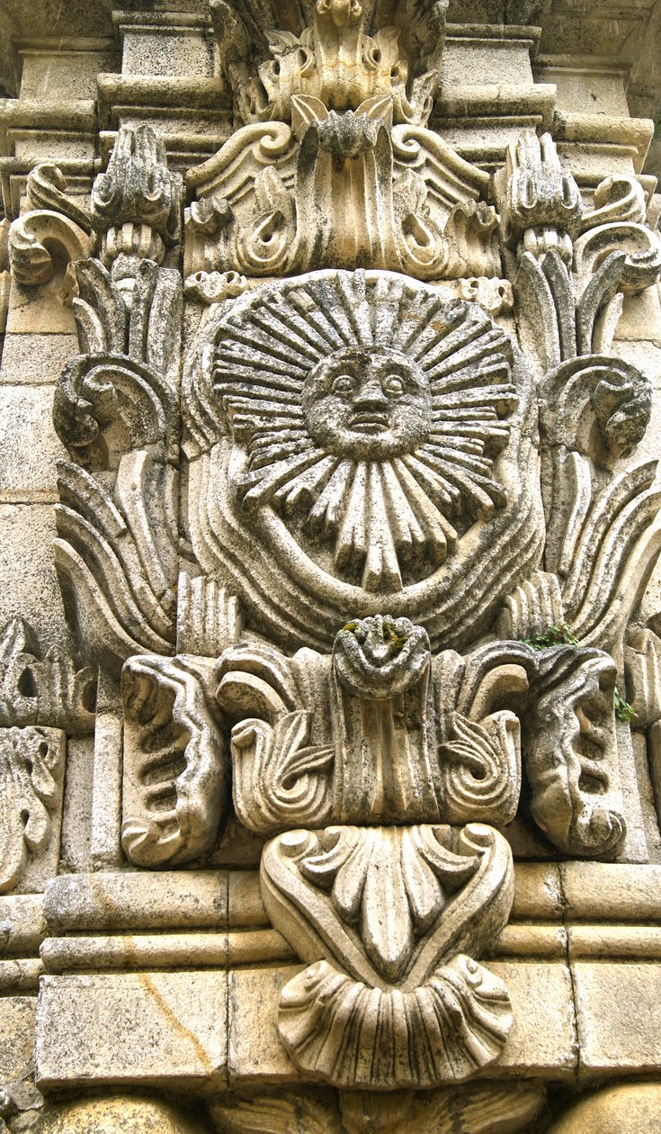 East face of the Santuário de Nossa Senhora dos Remédios obelisk, Lamego, Portugal. 1738 (granite) de Portuguese School