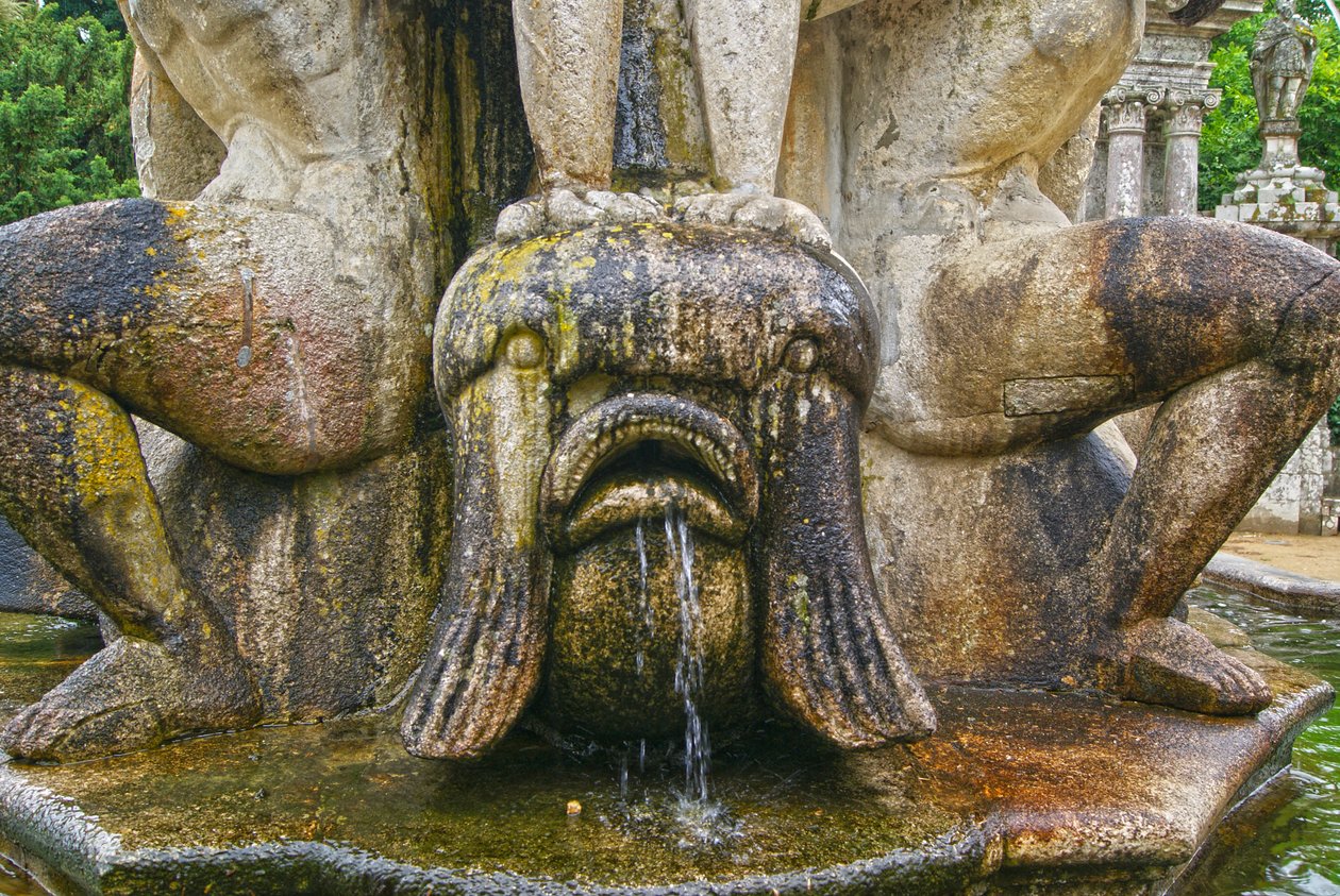 Escultura de peixe na base de um Obelisco, Lamego, Portugal. 1738 (granito) de Portuguese School