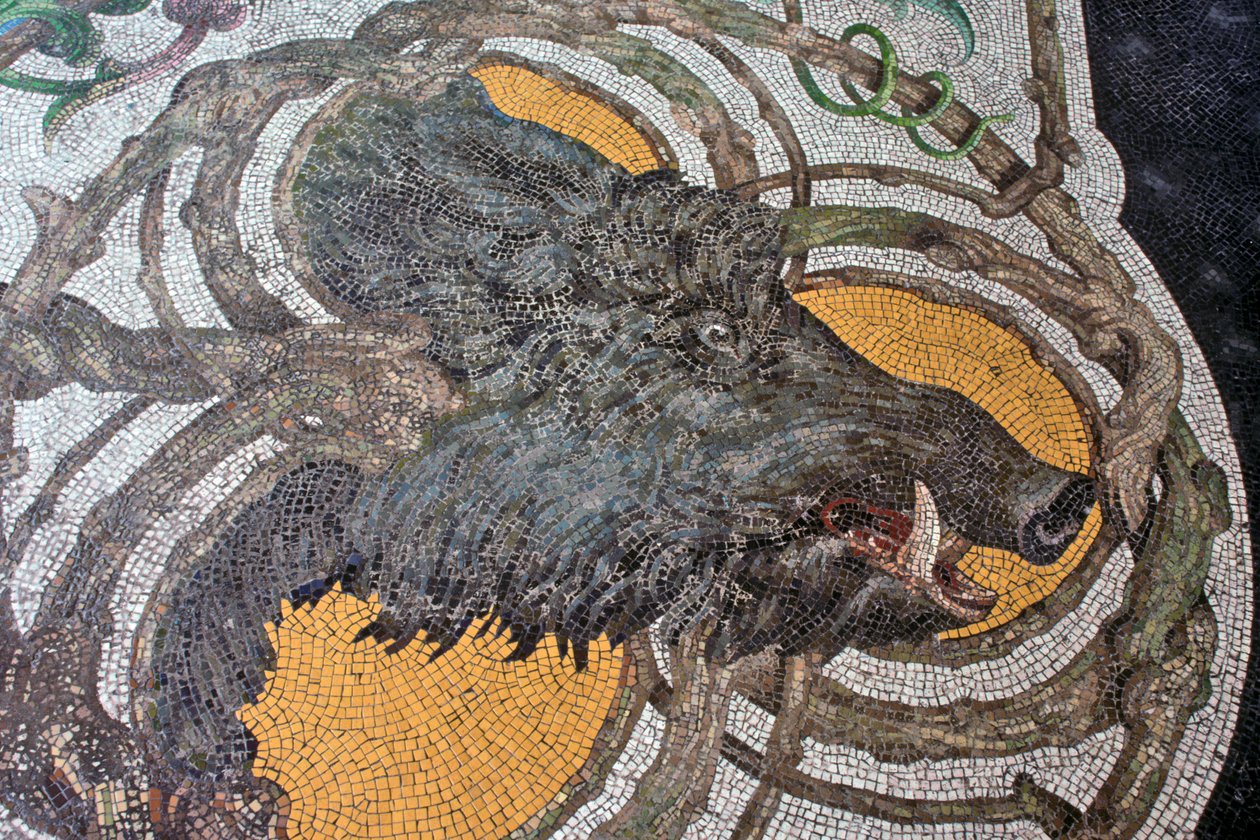 Pavimento representando um javali (mosaico) de Portuguese School