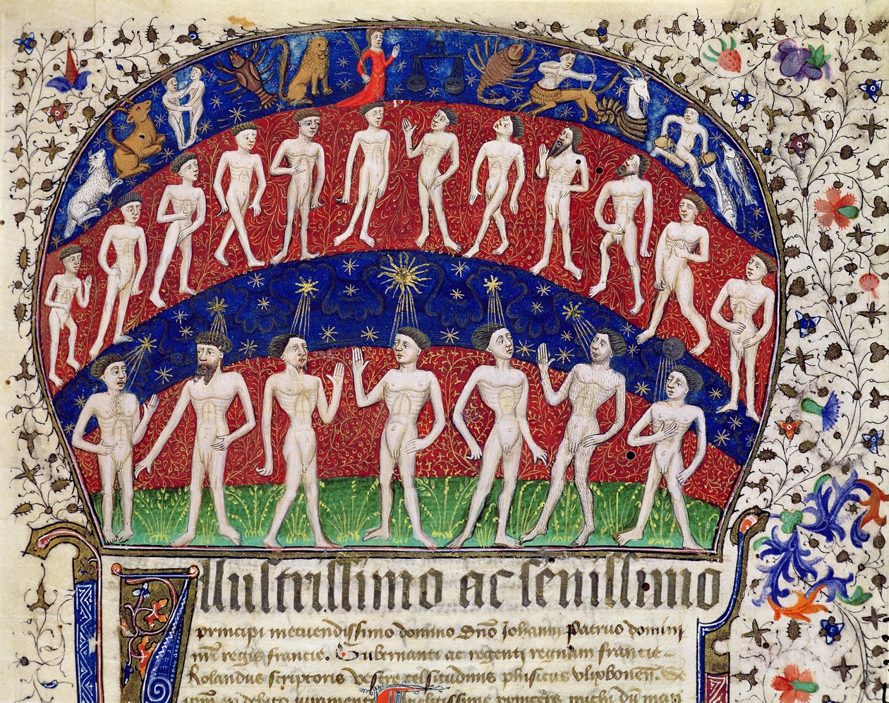 Fol.1 Sinais do zodíaco e de um grupo de homens, de 