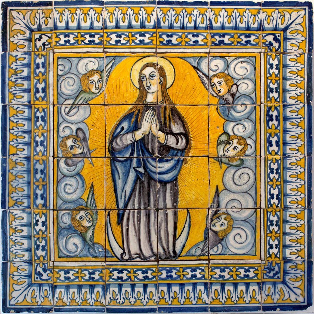 Nossa Senhora da Conceição - Azulejos de Lisboa (Portugal) 1650-1675 (Our Lady of The Conception, Tile, Lisboa de Portuguese School