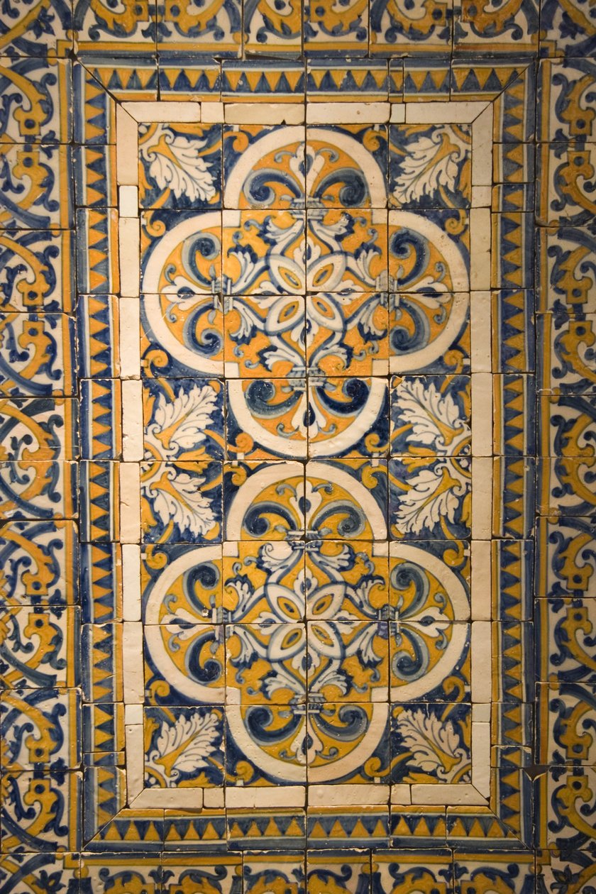 Quadrilobate telhas padronizadas com borda (cerâmica) de Portuguese School