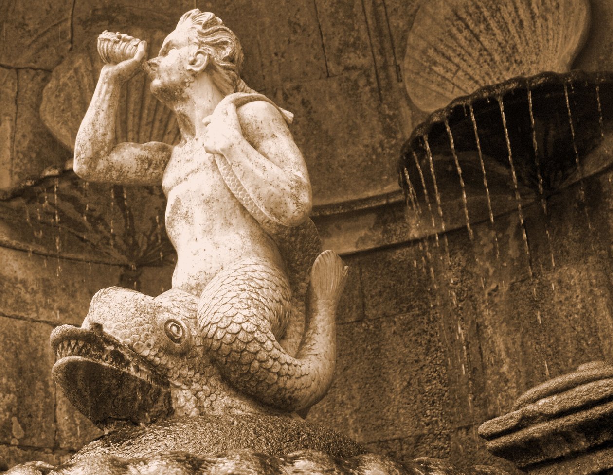 Triton Fountain, Santuário de Nossa Senhora dos Remédios, Lamego, Portugal 1738 (stone) de Portuguese School