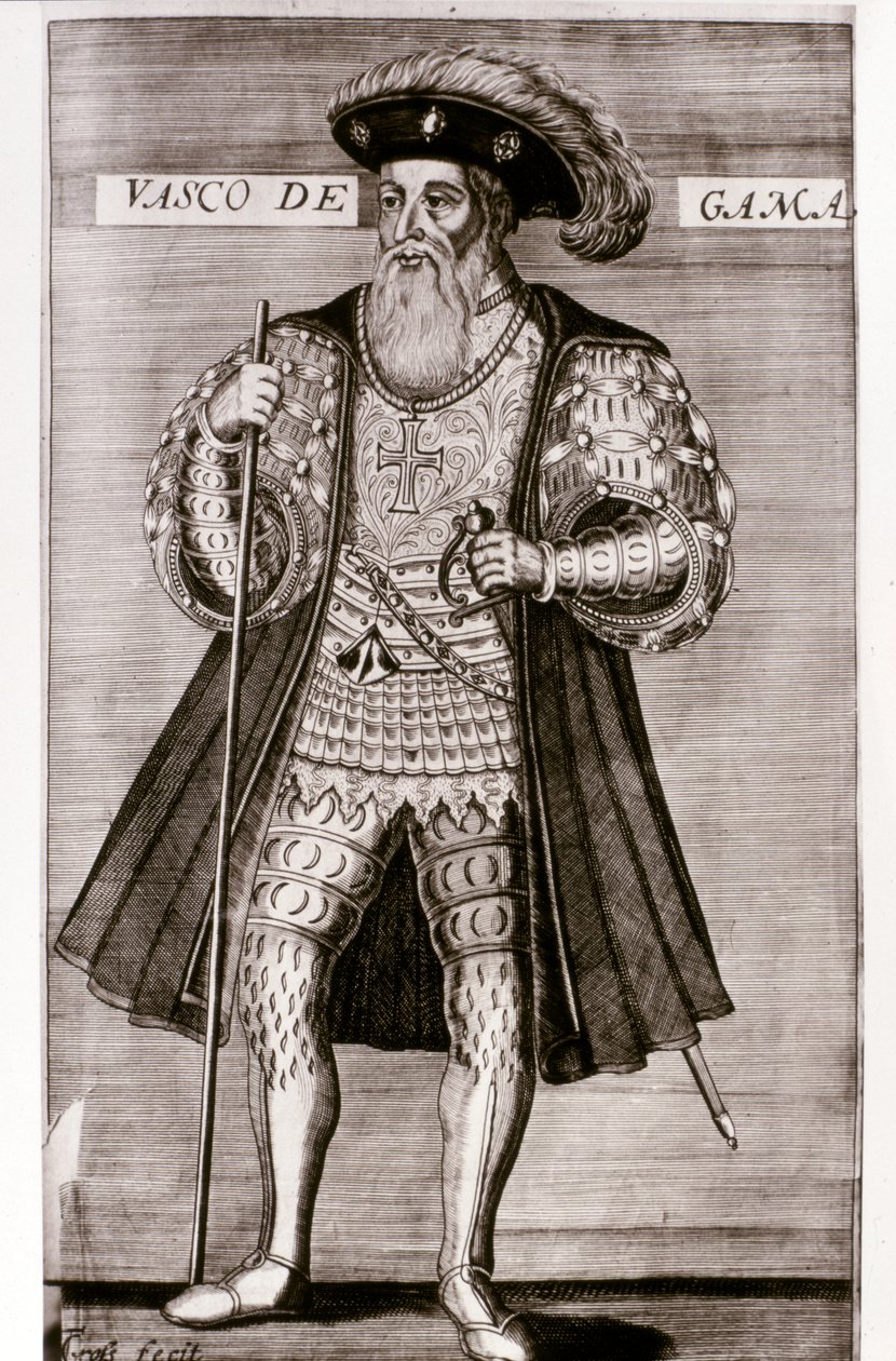 VASCO DA GAMA: Ilustração de "OS LUSIADAS" de Luis Camões, Lisboa 1572. de Portuguese School