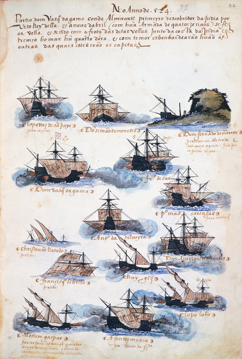 Viagens de Vasco da Gama, a expedição portuguesa de Portuguese School