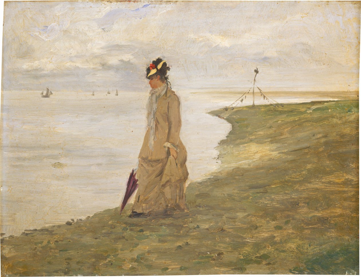 Mulher à beira-mar de Possibly French 19th Century