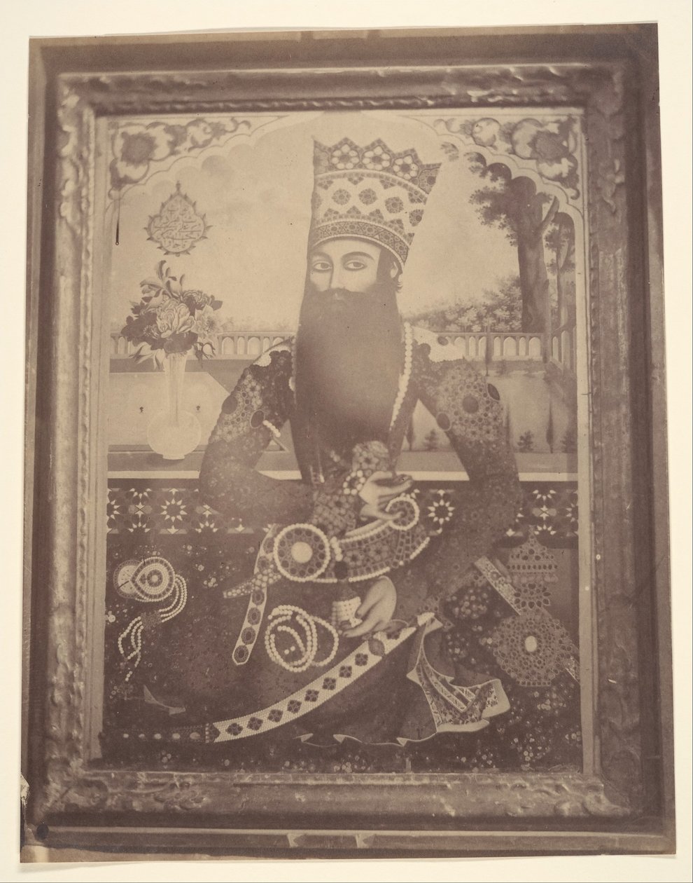 [Fath-Ali Shah, Pintura que pertenceu a Hmah [] Saula, Tio do Rei.], 1840-60s. de Possibly by Luigi Pesce.