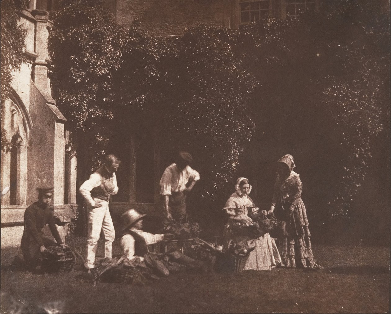 Os Vendedores de Frutas, c. 1845. de Possibly by William Henry Fox Talbot.