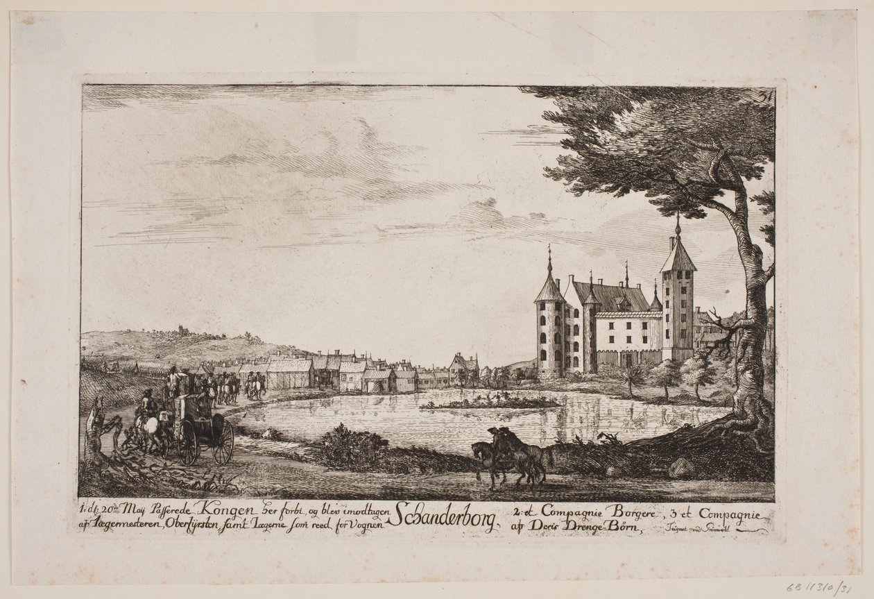 A chegada de Frederik V ao Castelo de Skanderborg de Poul Isac Grønvold
