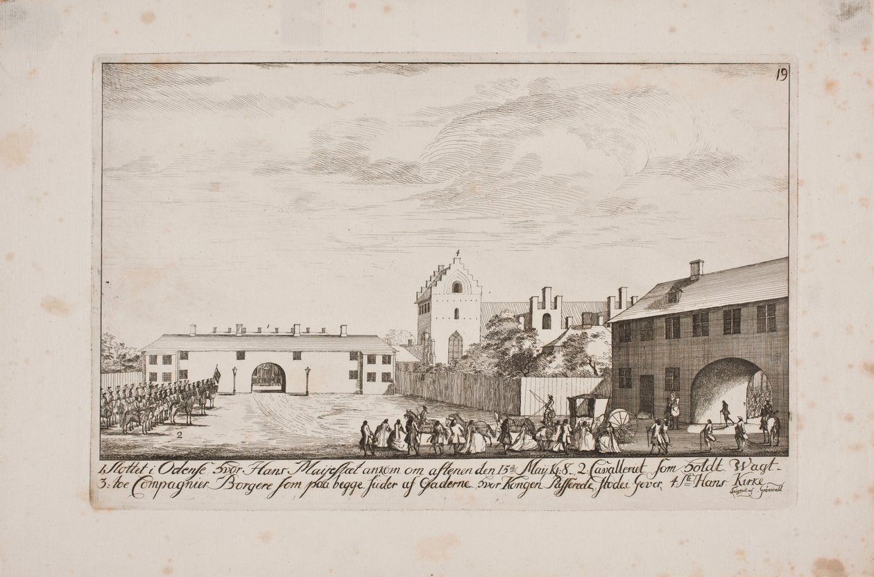 A chegada de Frederik V ao Castelo de Odense de Poul Isac Grønvold