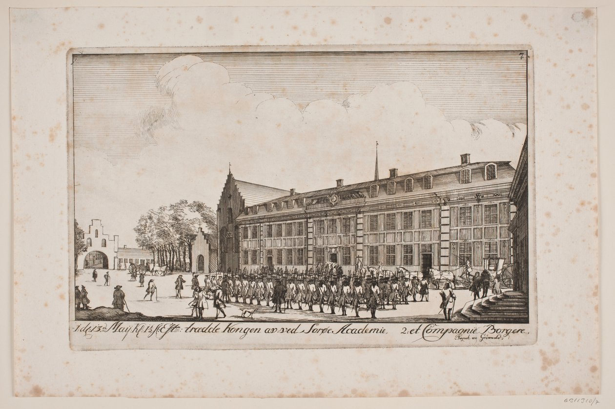 Visita de Frederik V à Academia Sorø de Poul Isac Grønvold