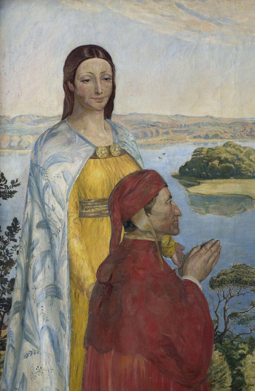 Dante e Beatrice no Paraíso, 1895. de Poul Simon Christiansen