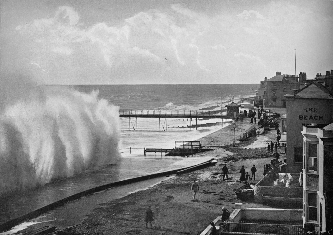 Um grande mar em Bognor, c1896 de Poulton and Co