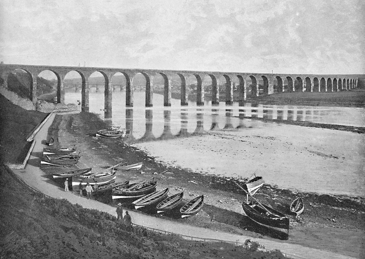 As pontes, Berwick-upon-Tweed, c1896 de Poulton and Co