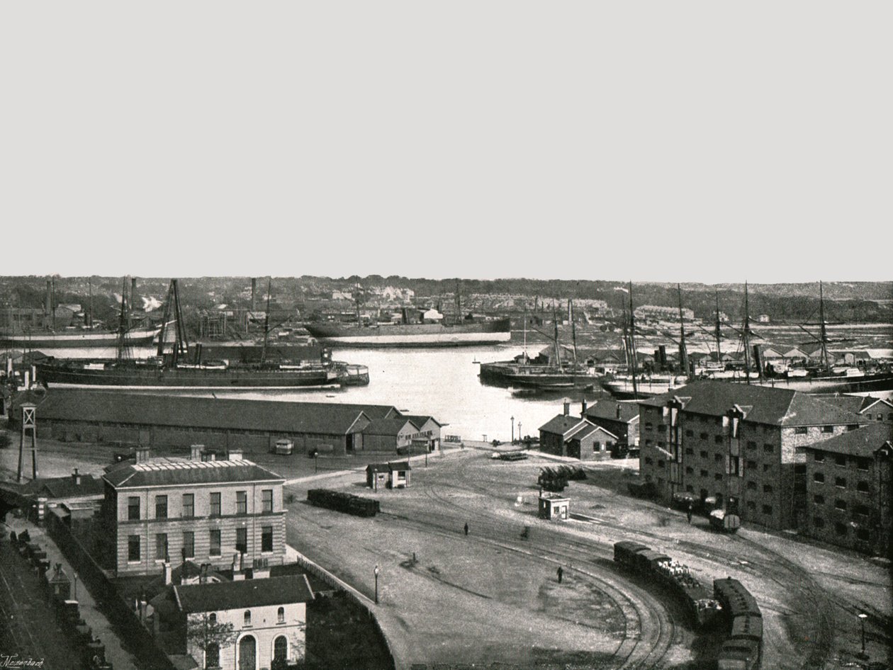 As docas, Southampton, 1895. de Poulton and Co