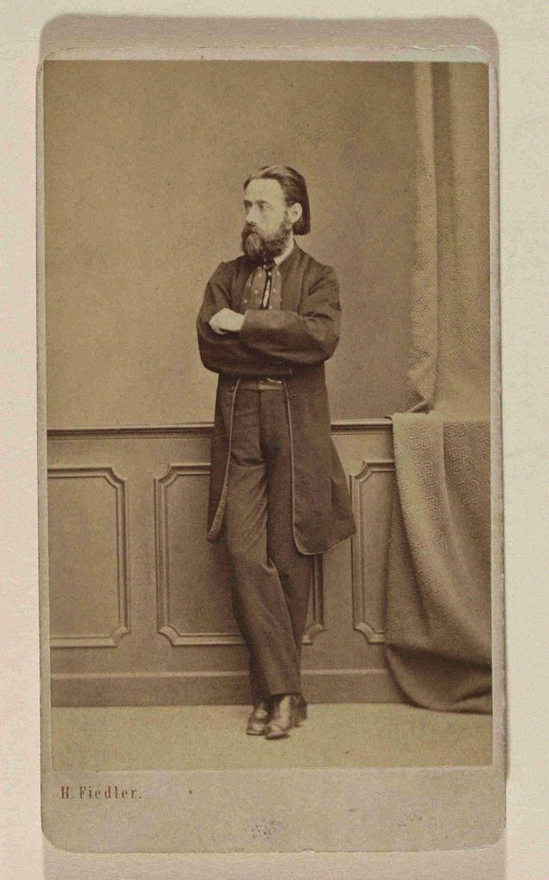 Retrato do compositor Bedrich Smetana, ca 1866. de Prague . Photo studio H. Fiedler
