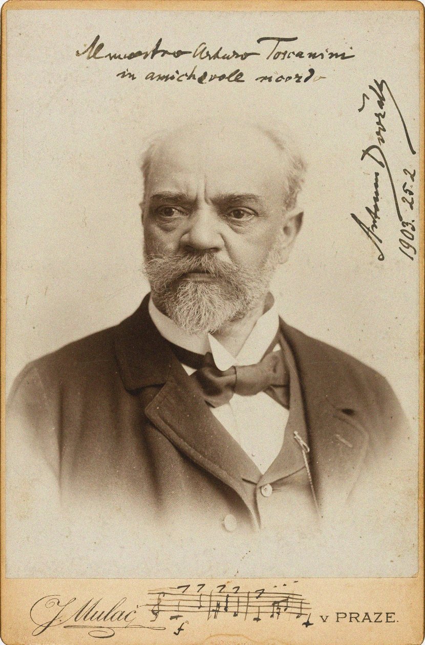 Retrato do compositor Antonin Dvorak 1841-1904 , c. 1900. de Prague . Photo studio J. Mulac