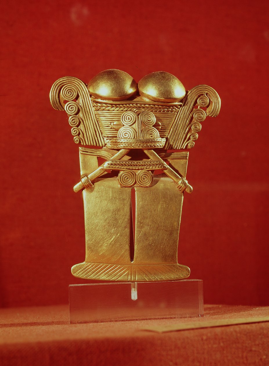 Peitoral antropomórfico, estilo &39;Darien&39; (ouro) (ver também 351832) de Pre Columbian