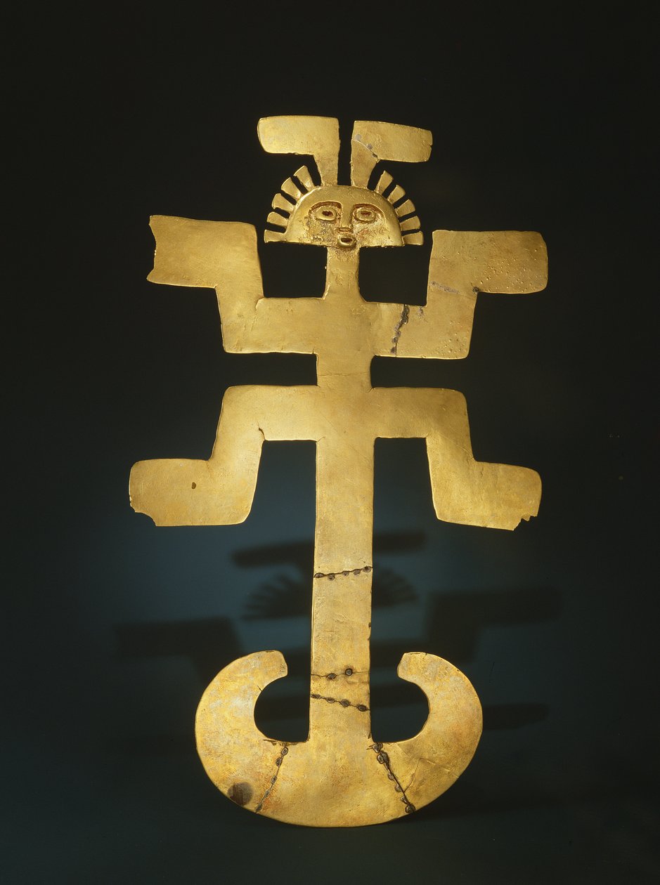 Cast Peitoral Tumbaga, estilo Tolima (ouro) de Pre Columbian