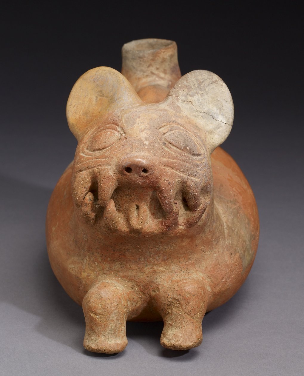 Embarcação felina, cultura de Vicus (earthenware) de Pre Columbian