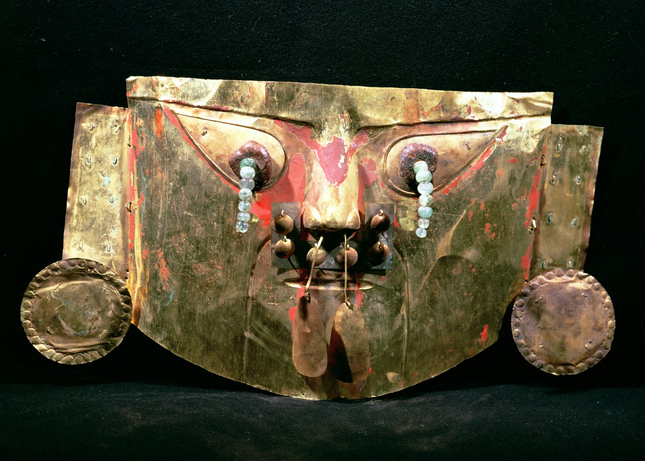 Máscara funerária, Chimu (ouro) de Pre Columbian