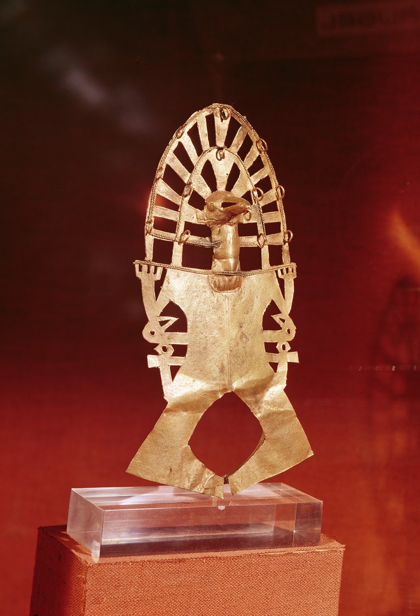 Peitoral, Cultura Muisca, 1100-1500 (ouro) de Pre Columbian