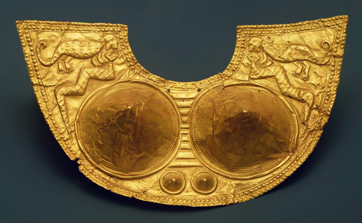 Peitoral de Sinu (ouro martelado) de Pre Columbian