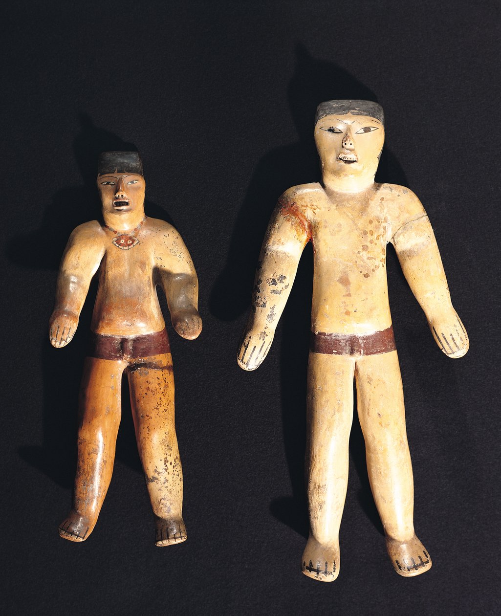 Duas Estatuetas Masculinas, Recuay Culture (ceramic) de Pre Columbian