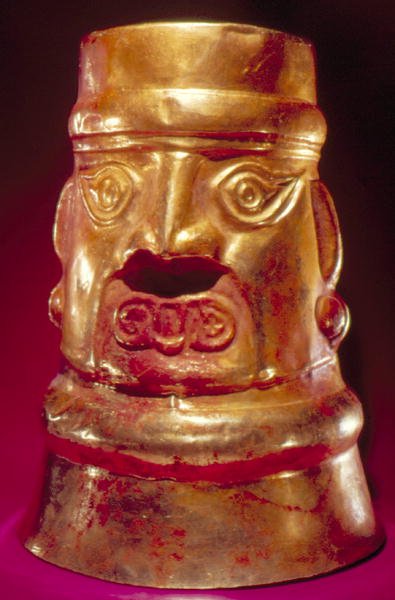Navio efígie (ouro e tinta) de Pre Columbian Pre Columbian