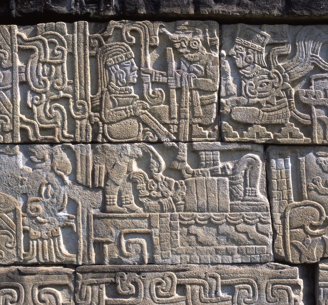 Centro de alívio, parede norte, South Ball Court, Totonac, Late Classic de Pre Columbian