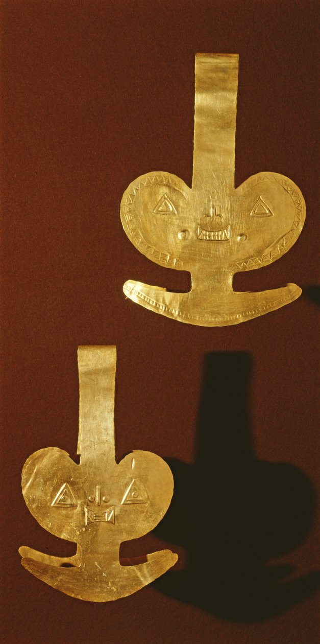 Placas decorativas (ouro) de Pre Columbian